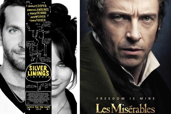 2013 SAG nominees Bradley Cooper, Jennifer Lawrence, Hugh Jackman